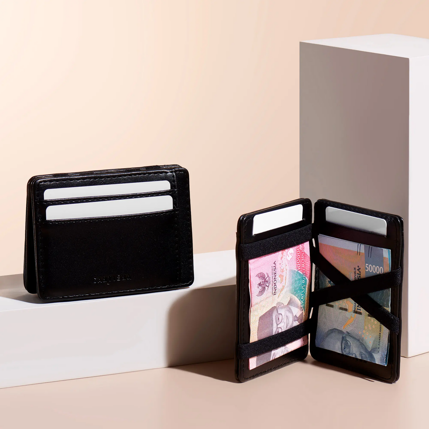 Slim RFID Men's Wallet – Crazy Horse PU Leather Smart Wallet with Elastic Strap & Zip Coin Pocket