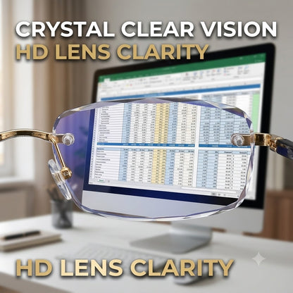 Rimless Anti-Blue Light Diamond-Cut Computer Glasses