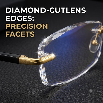 Rimless Anti-Blue Light Diamond-Cut Computer Glasses
