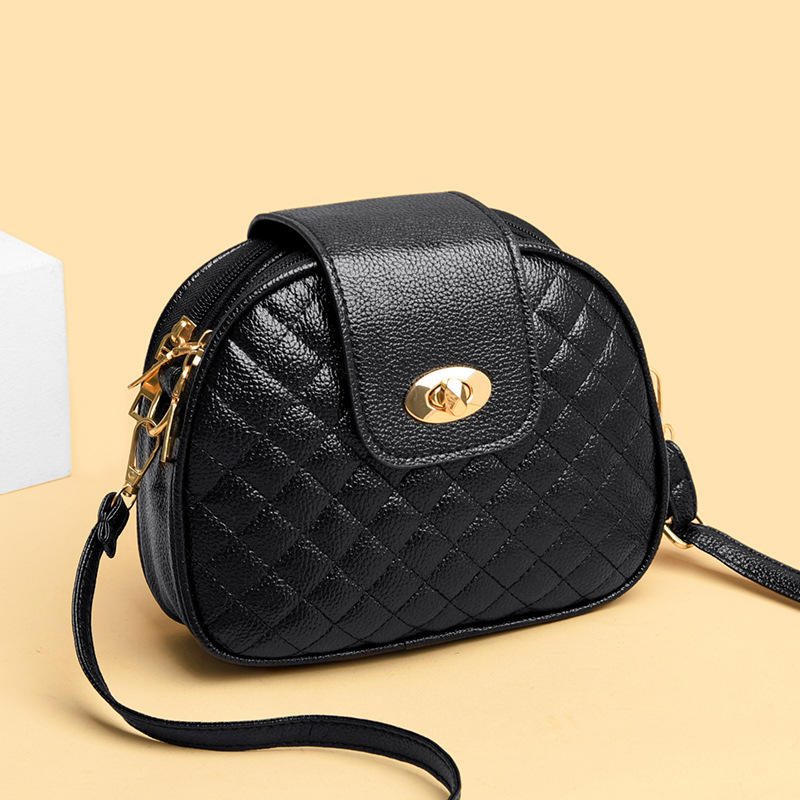 Women's Diamond-Pattern Small Shoulder Bag – Stylish Three-Layer Rectangular Crossbody Purse