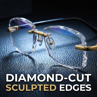 Rimless Anti-Blue Light Diamond-Cut Computer Glasses